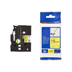 ETIQUETAS BROTHER FLEXIBLE NEGRO - AMARILLO 18mm 8