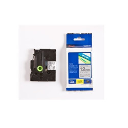 ETIQUETAS BROTHER LAMINADA NEGRO-PLATA METALI 12mm