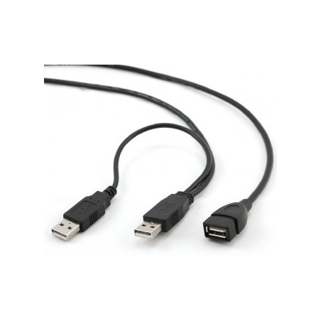 CABLE USB 2.0 TIPO ´´Y´´ 2 X A(M) -  1 USB A(H)