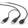 CABLE USB 2.0 TIPO ´´Y´´ 2 X A(M) -  1 USB A(H)