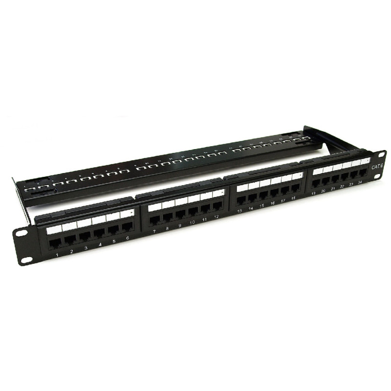 PANEL UTP CAT-6  24 PUERTOS RJ45 1U 19´´ CON GUIA