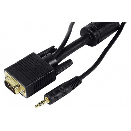 CABLE XGA + AUDIO VGA HD DB15 + JACK 3.5 M-M 1.8m