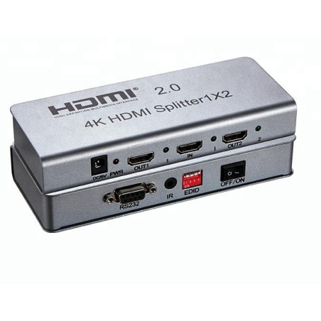 VIDEO SPLITTER HDMI 2.0 1PC - 2 MONIT. 4K CON EDID