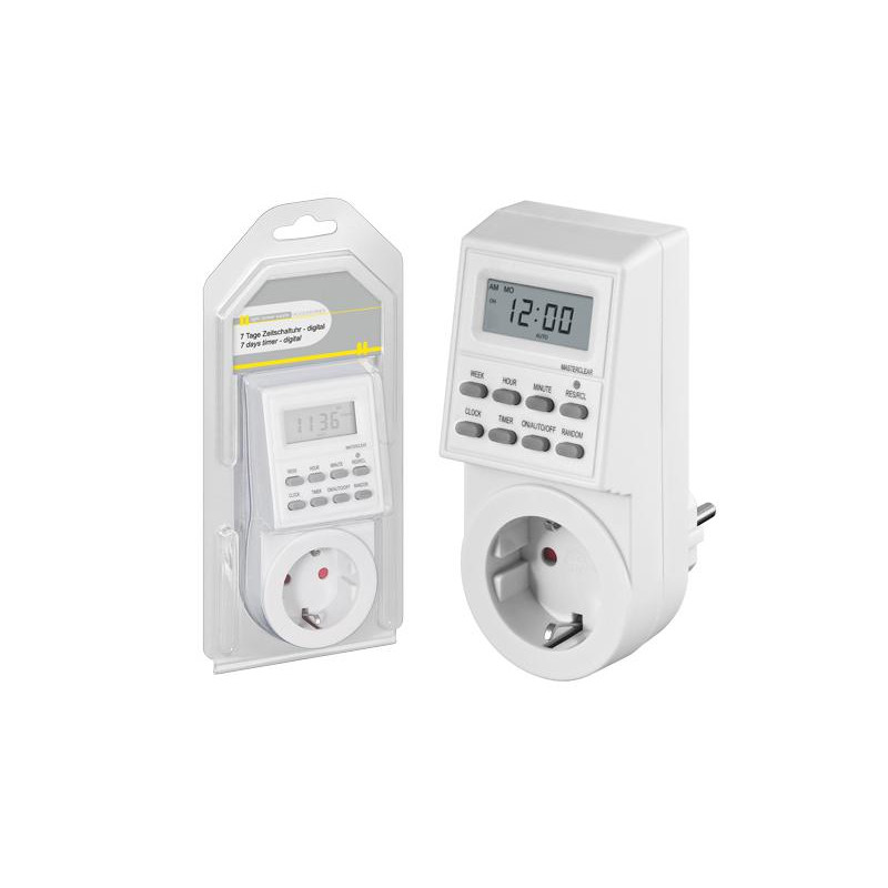 BASE TOMA SCHUKO CON RELOJ TEMPORIZADOR DIGITAL
