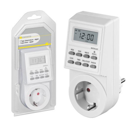 BASE TOMA SCHUKO CON RELOJ TEMPORIZADOR DIGITAL