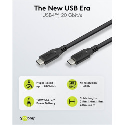 CABLE USB 4 USB-C (M)-(M) 240W 20Gbps 1m