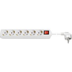 REGLETA 6 TOMAS SCHUKO CON INTERRUPTOR 5Mts