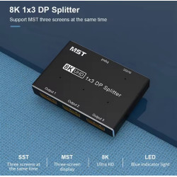 VIDEO SPLITTER DISPLAYPORT 3 MONITORES SST-MST
