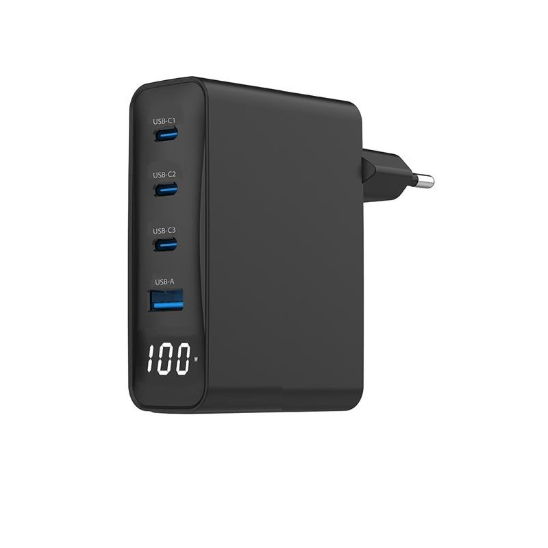ALIMENTADOR USB-C 100W 3 USB-C + USB 3.0 QC PD GaN