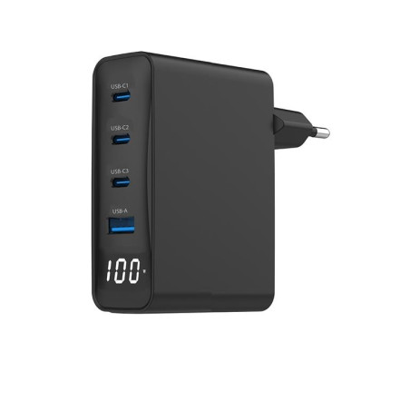 ALIMENTADOR USB-C 100W 3 USB-C + USB 3.0 QC PD GaN
