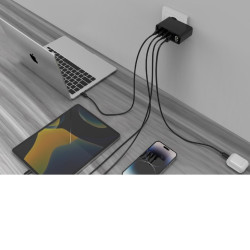 ALIMENTADOR USB-C 100W 3 USB-C + USB 3.0 QC PD GaN
