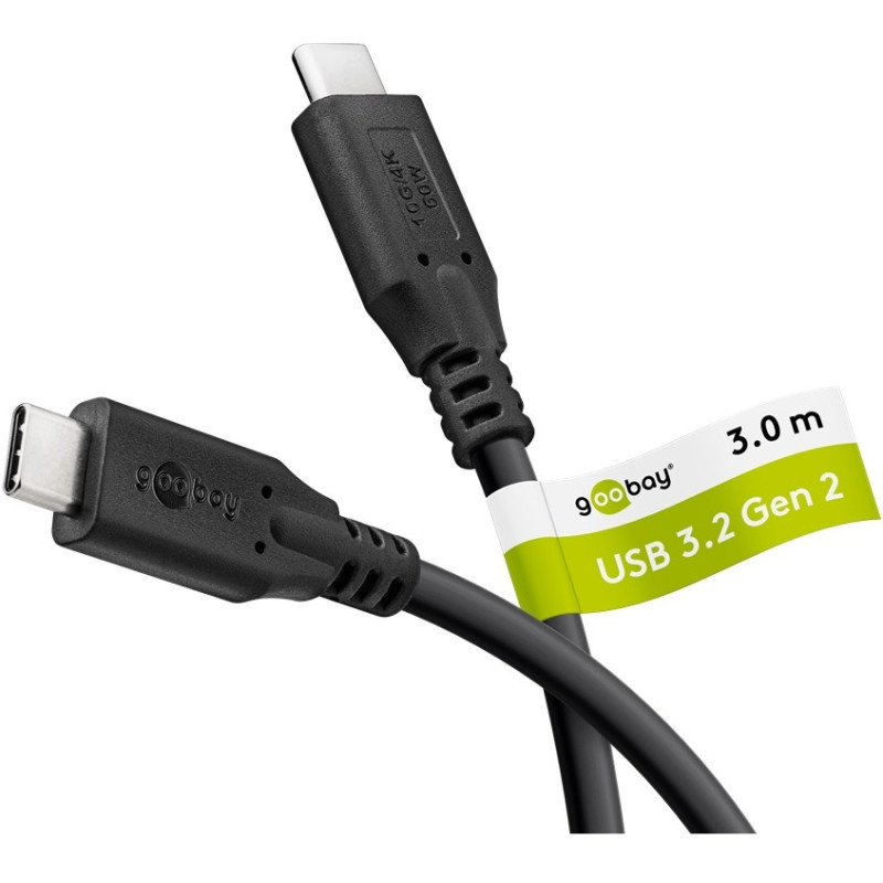 CABLE USB 3.2 Gen2 USB-C (M)-(M) 60W 10Gbps 3m