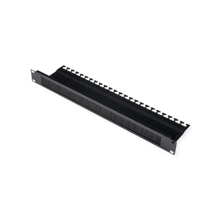 PANEL PASACABLES CON CEPILLO 19´´ 1U + BANDEJA GUI