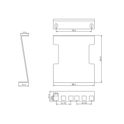 EXTENSOR PROFUNDIDAD PERFIL 2U PARA RACK 19"
