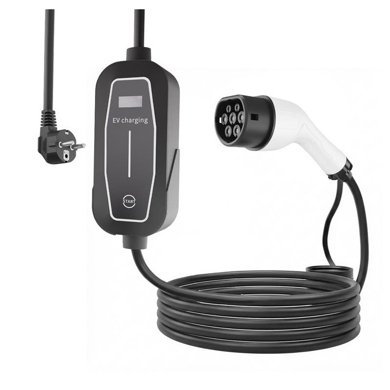 Cargador V.E. Schuko-Tipo 2 16A monofasico 3.7kw