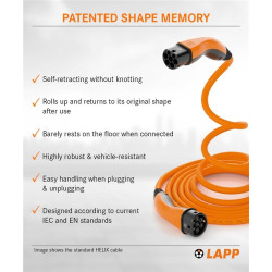 Cable carga autoretráctil Tipo 2, TRIF. 22 kW, 7m