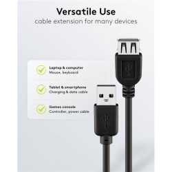 CABLE EXTENSION COMPATI. USB 2.0 A(M)-A(H) 5M NEGR