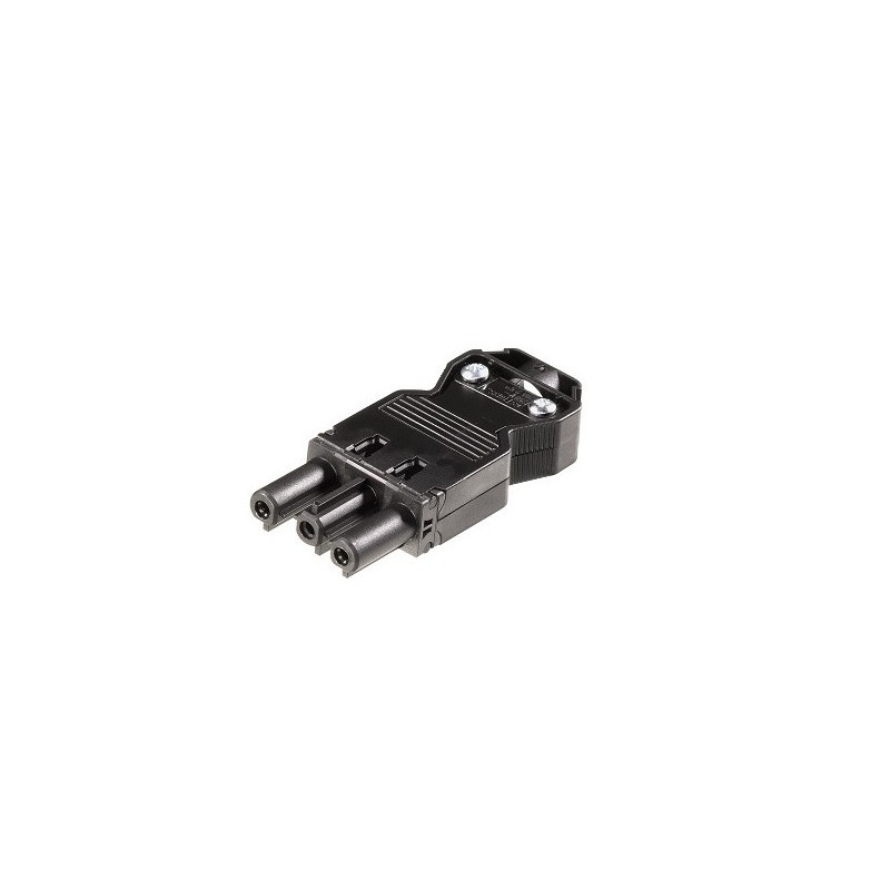 CONECTOR WIELAND 3 PIN HEMBRA NEGRO RECTO