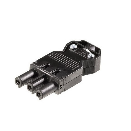 CONECTOR WIELAND 3 PIN HEMBRA NEGRO RECTO