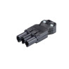 CONECTOR WIELAND 3 PIN MACHO NEGRO RECTO
