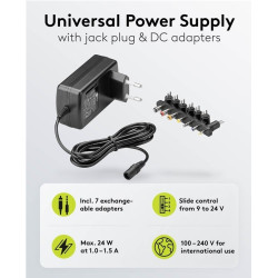 ALIMENTADOR UNIVERSAL REG. 9 - 24V  8 TOMAS 36W