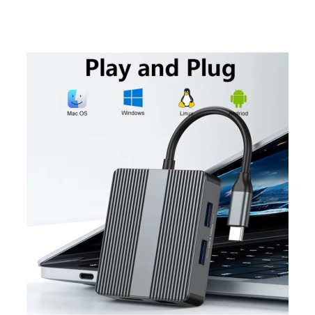 DOCK USB-C 3.1 (M) - MULTIPUERTO 7 EN 1