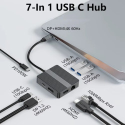 DOCK USB-C 3.1 (M) - MULTIPUERTO 7 EN 1