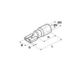 CONECTOR HEMBRA FASTON AISLADO 2.8mm ROJO 100u