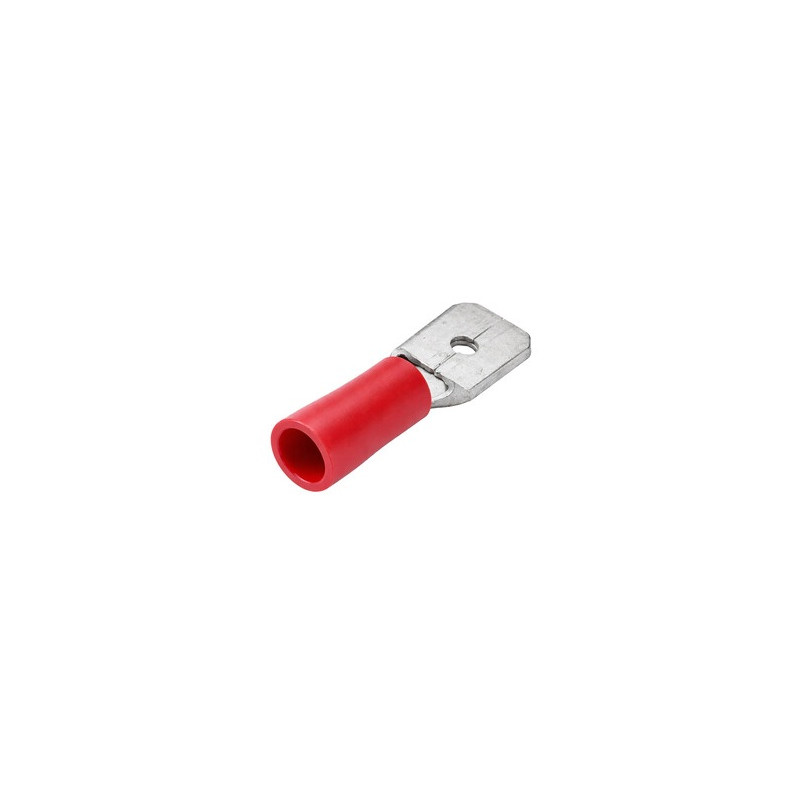 CONECTOR MACHO FASTON AISLADO 2.8mm ROJO 100u