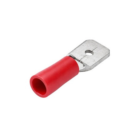 CONECTOR MACHO FASTON AISLADO 2.8mm ROJO 100u