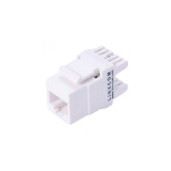 CONECTOR UTP RJ45 HEMBRA CAT-6 180º LINXCOM BLANCO