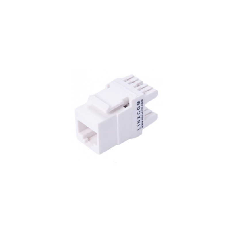 CONECTOR UTP RJ45 HEMBRA CAT-6 180º LINXCOM BLANCO