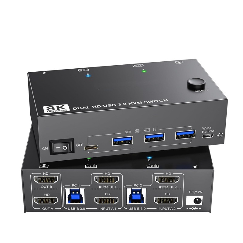 KVM SWITCH DUAL VIEW HDMI 2 X 1