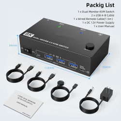 KVM SWITCH DUAL VIEW HDMI 2 X 1