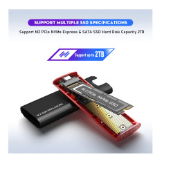 CAJA EXTERNA USB-C 3.1 SSD M.2 NVME+SATA UASP