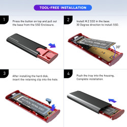 CAJA EXTERNA USB-C 3.1 SSD M.2 NVME+SATA UASP