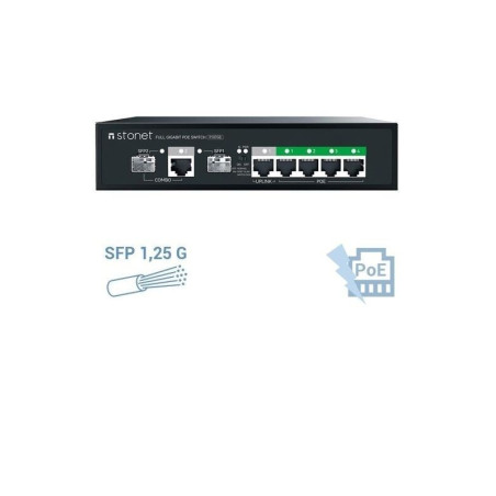 SWITCH P.O.E 5 PTOS Giga (4 POE)+ 1SLOT SFP+ 1COMB