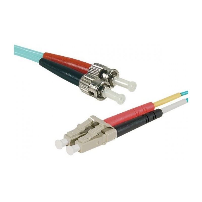 CABLE FIBRA DUPLEX MM. 50/125 LC-ST 2m OM3 AQUA