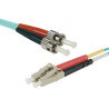 CABLE FIBRA DUPLEX MM. 50/125 LC-ST 2m OM3 AQUA