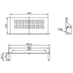 BANDEJA FRONTAL 2U 440mm X 250mm 15kg