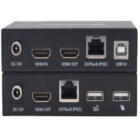 PW-HT225HK HDMI KVM USB Extender 165ft/ 50m Übertragung über Einzelne Cat5e 6/7 Full HD 1080P Unterstützung 3D EDID Loop-Funktion 