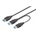 CABLE USB 3.0 TIPO ´´Y´´ 2 X A(M)-1 USB A(H) 0.3M