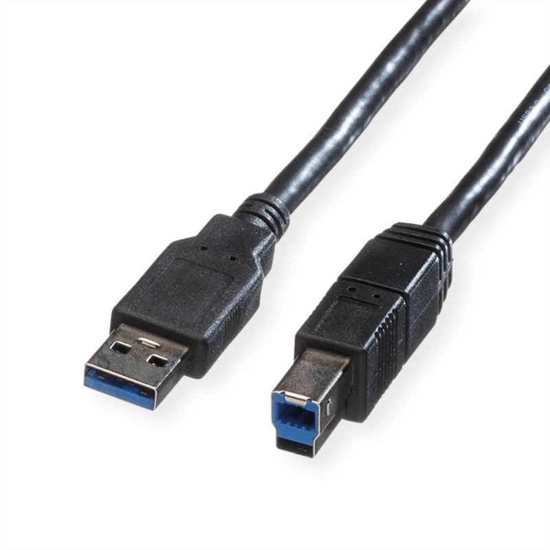 CABLE CONEXIÓN USB 3.2 Gen 1 A-B  0.8 MTS NEGRO