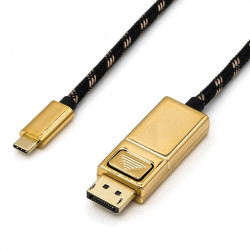 CABLE VIDEO USB-C 3.1(M)-DISPLAYPORT 1.2(M) 2mGOLD