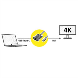 CABLE VIDEO USB-C 3.1 (M) - DVI (M) 2M