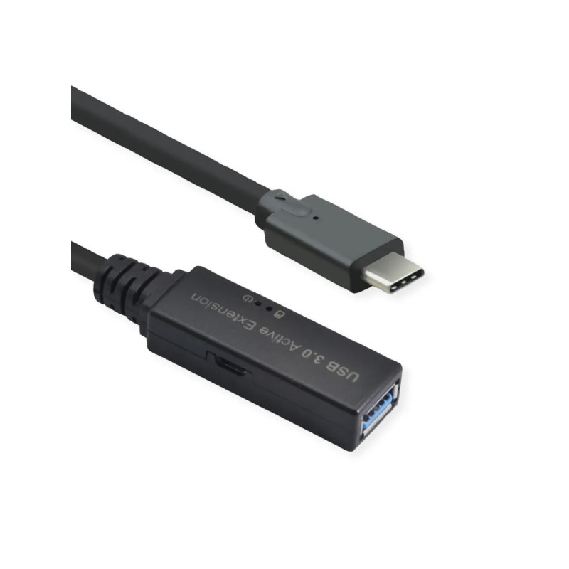 CABLE USB 3.2 Gen1 USB-C(M)-USB-A(H) 5Gb AMPL. 10m