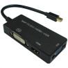 CONVERSOR MINI DISPLAYPORT v1.2- DVI+VGA+HDMI 10cm