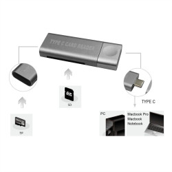 LECTOR TARJETAS EXTERNO USB-C 3.2 Gen1 Micro SD-SD