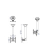 SOPORTE MONITOR LCD TECHO EXTENSINBLE 64 CM A 104