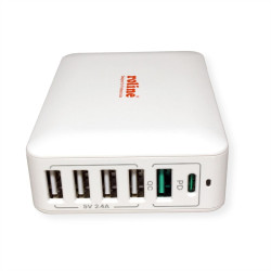 MULTI CARGADOR USB 60W 6 TOMAS 4xA + 1xC + 1xA QC